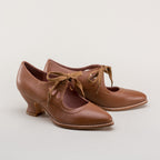American Duchess Gibson Edwardian Leather Shoes (Tan) — branding close-up