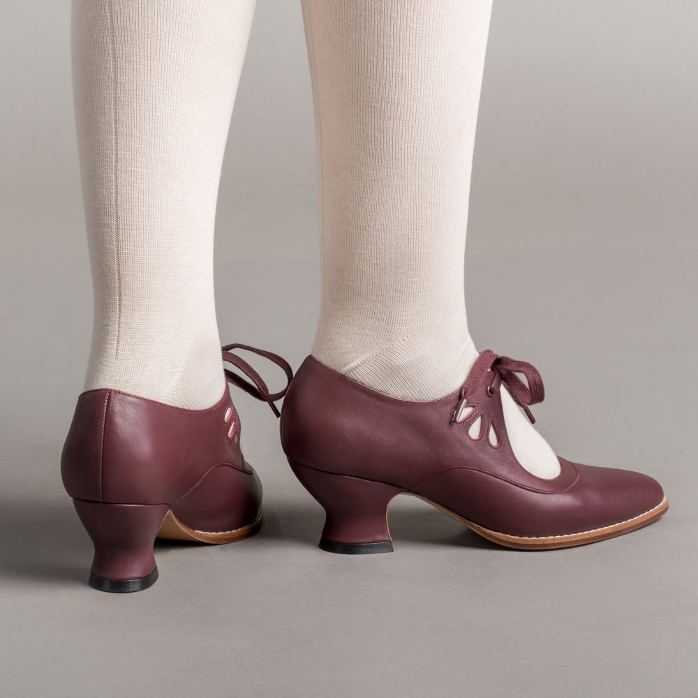 American Duchess Gibson Edwardian Leather Shoes (Merlot) — lifestyle context