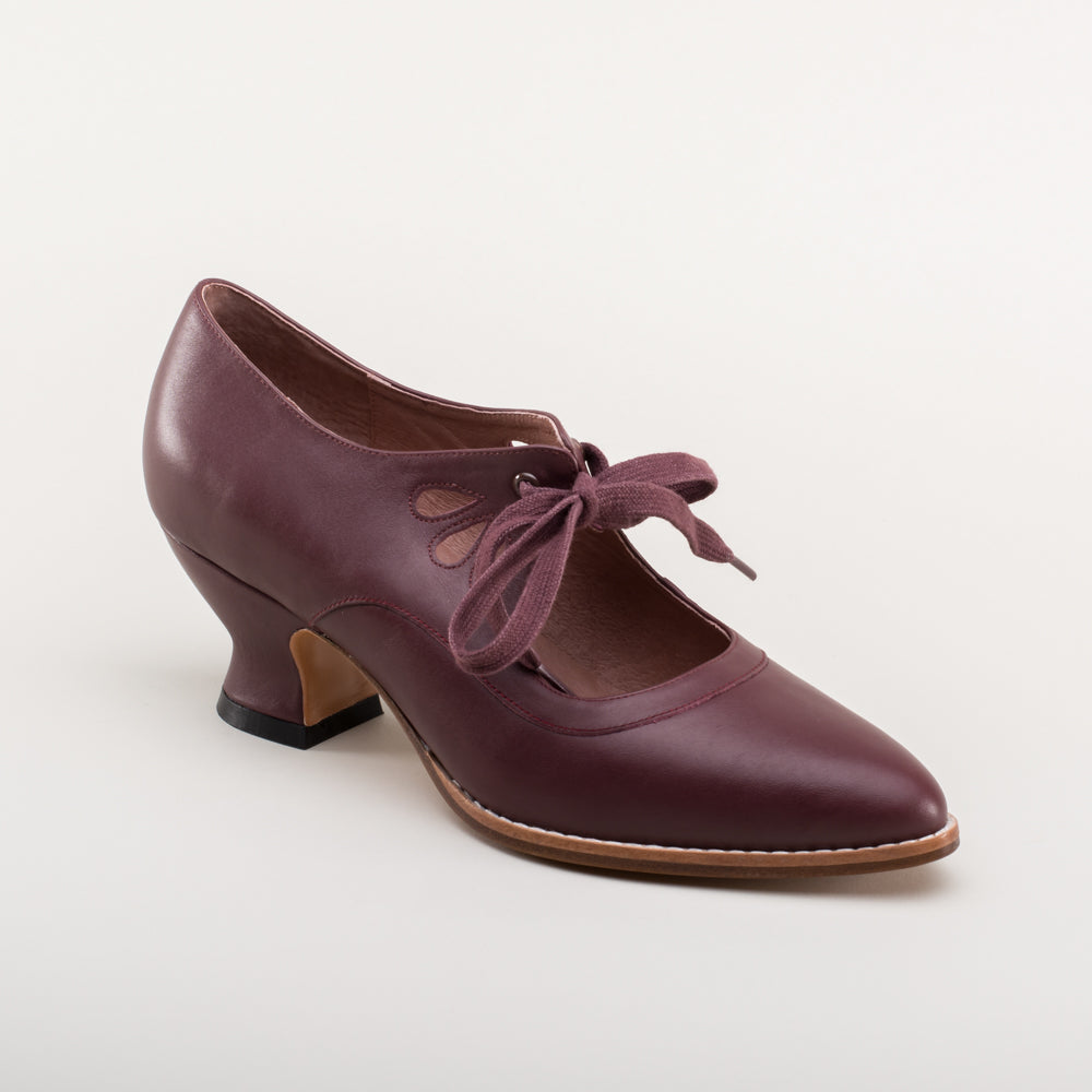 American Duchess Gibson Edwardian Leather Shoes (Merlot) — alternate view
