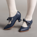 Gibson Edwardian Leather Shoes (Navy) — historical footwear by American Duchess
