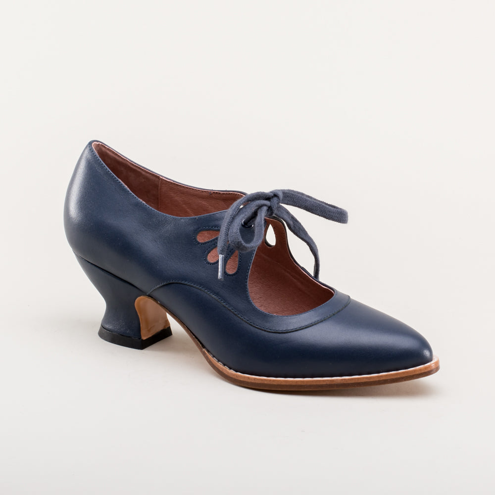 American Duchess Gibson Edwardian Leather Shoes (Navy) — alternate view