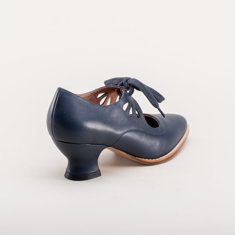 American Duchess Gibson Edwardian Leather Shoes (Navy) — scale reference