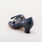 American Duchess Gibson Edwardian Leather Shoes (Navy) — texture detail