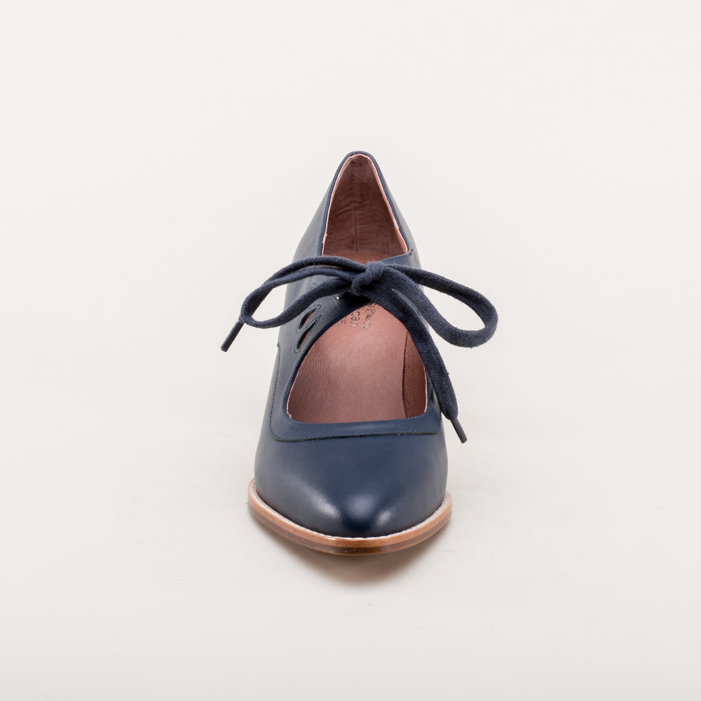 American Duchess Gibson Edwardian Leather Shoes (Navy) — detail and construction