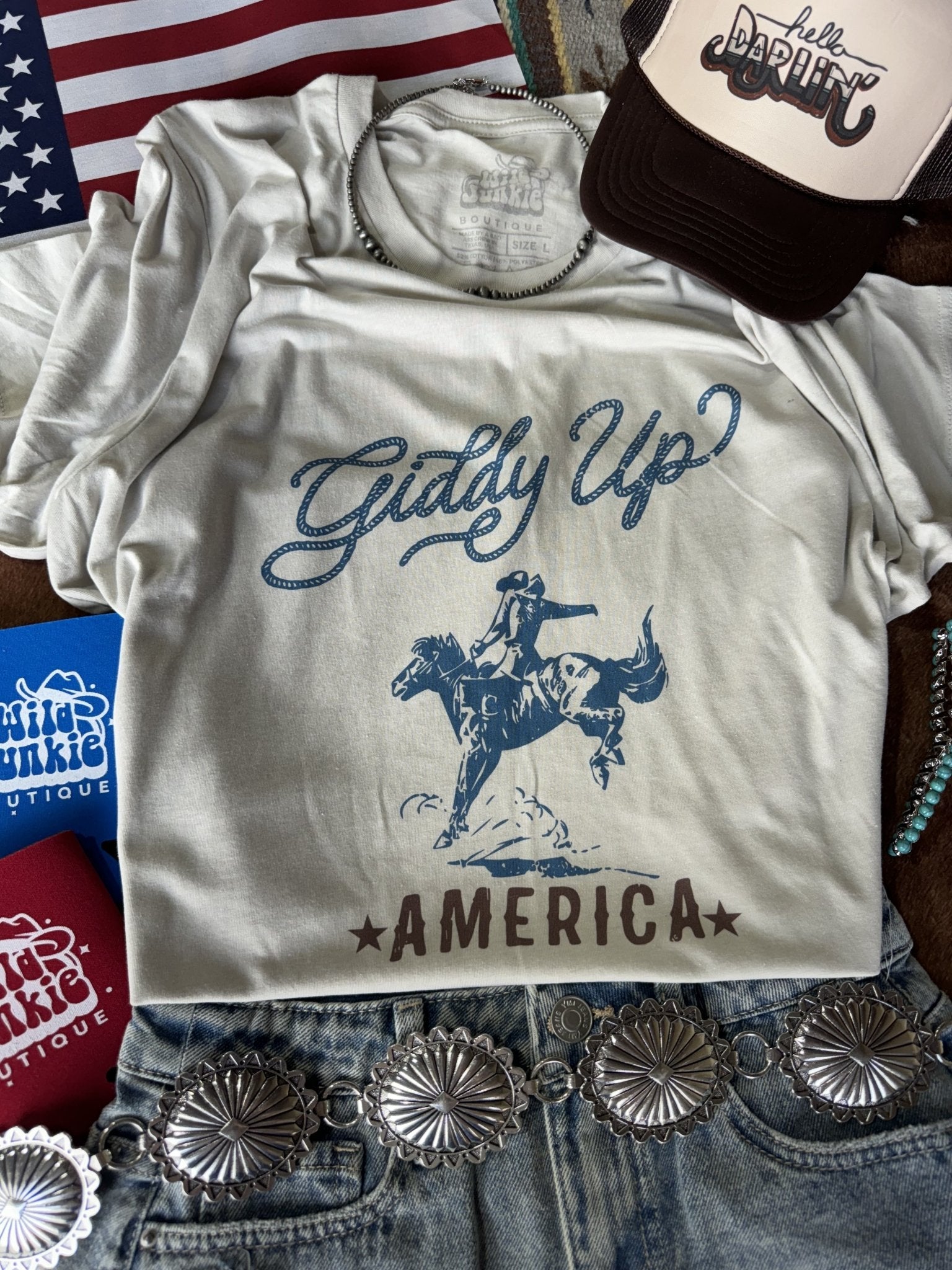 Wild Junkie Giddy Up America Graphic Tee — main product shot