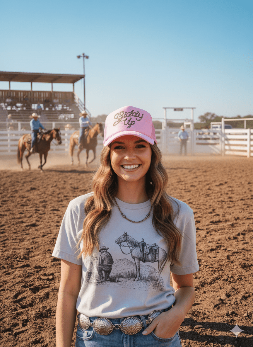 Wild Junkie Giddy Up Trucker Hat — construction detail