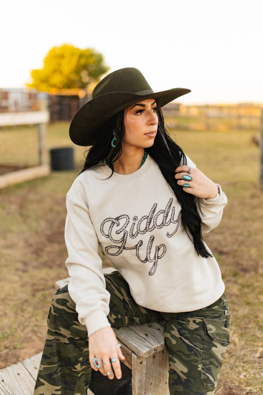 Wild Junkie Giddy Up Twisted Rope Graphic Sweatshirt — construction detail