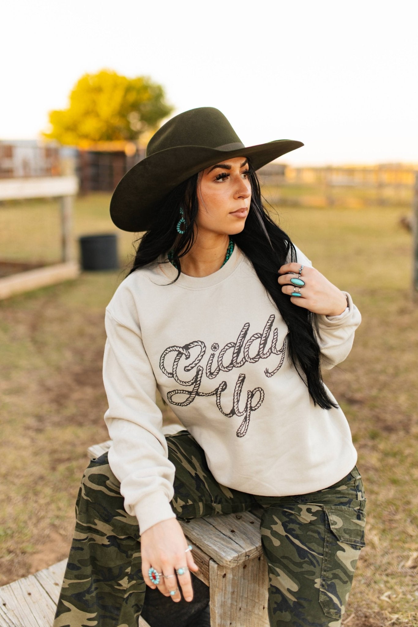 Wild Junkie Giddy Up Twisted Rope Graphic Sweatshirt — construction detail