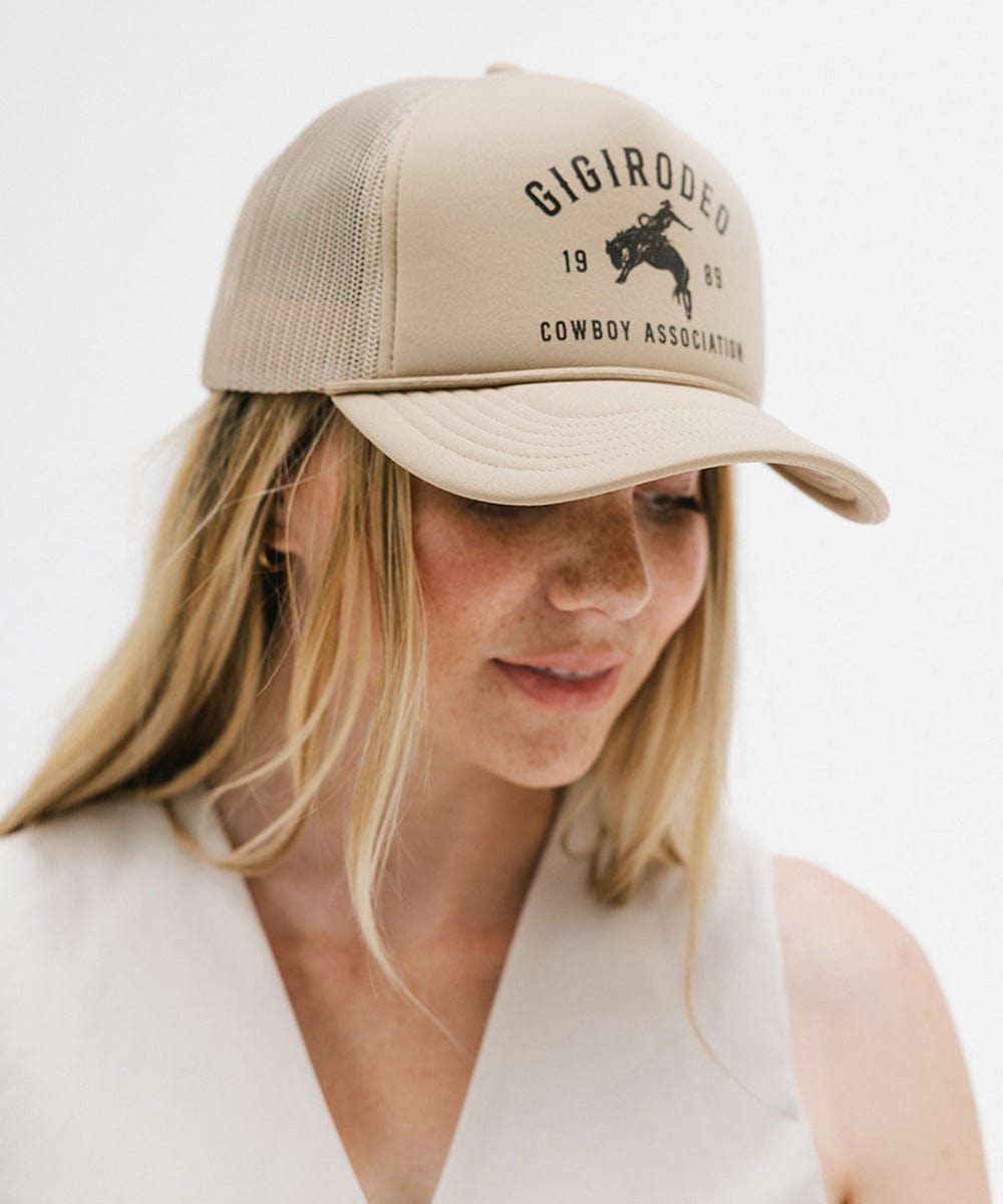 GIGI PIP Gigi Rodeo Trucker Hat — lifestyle context