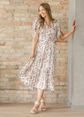 Inherit Co. Gina Pink Abstract Short Sleeve Midi Dress - FINAL SALE — main product shot