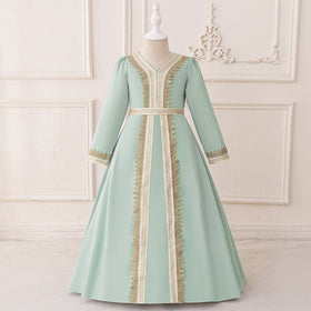 Girls Embroidered Kaftan Dress(MKG019)