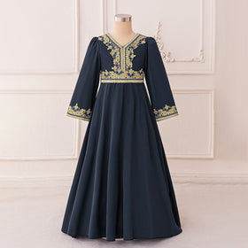 Girls Embroidered Kaftan Dress(MKG020)