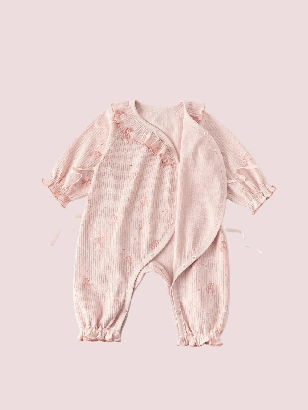Girls' Long Sleeve Cotton Kimono Style Bodysuit Onesie