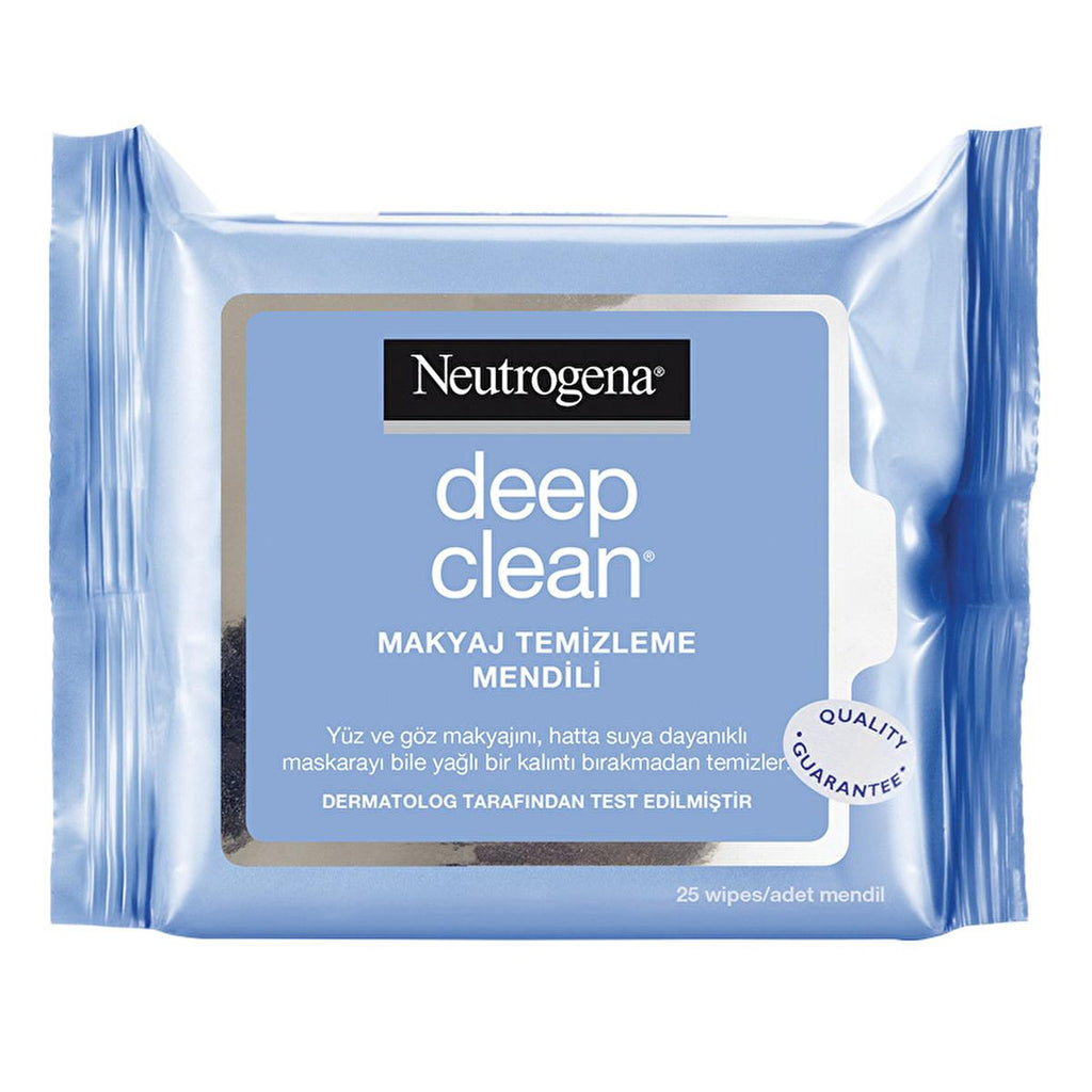 Neutrogena Makeup Remover Wipes - Oil-Free & Waterproof, Gentle Facial Cleansing Cloths, Removes Dirt & Impurities, 25 Count