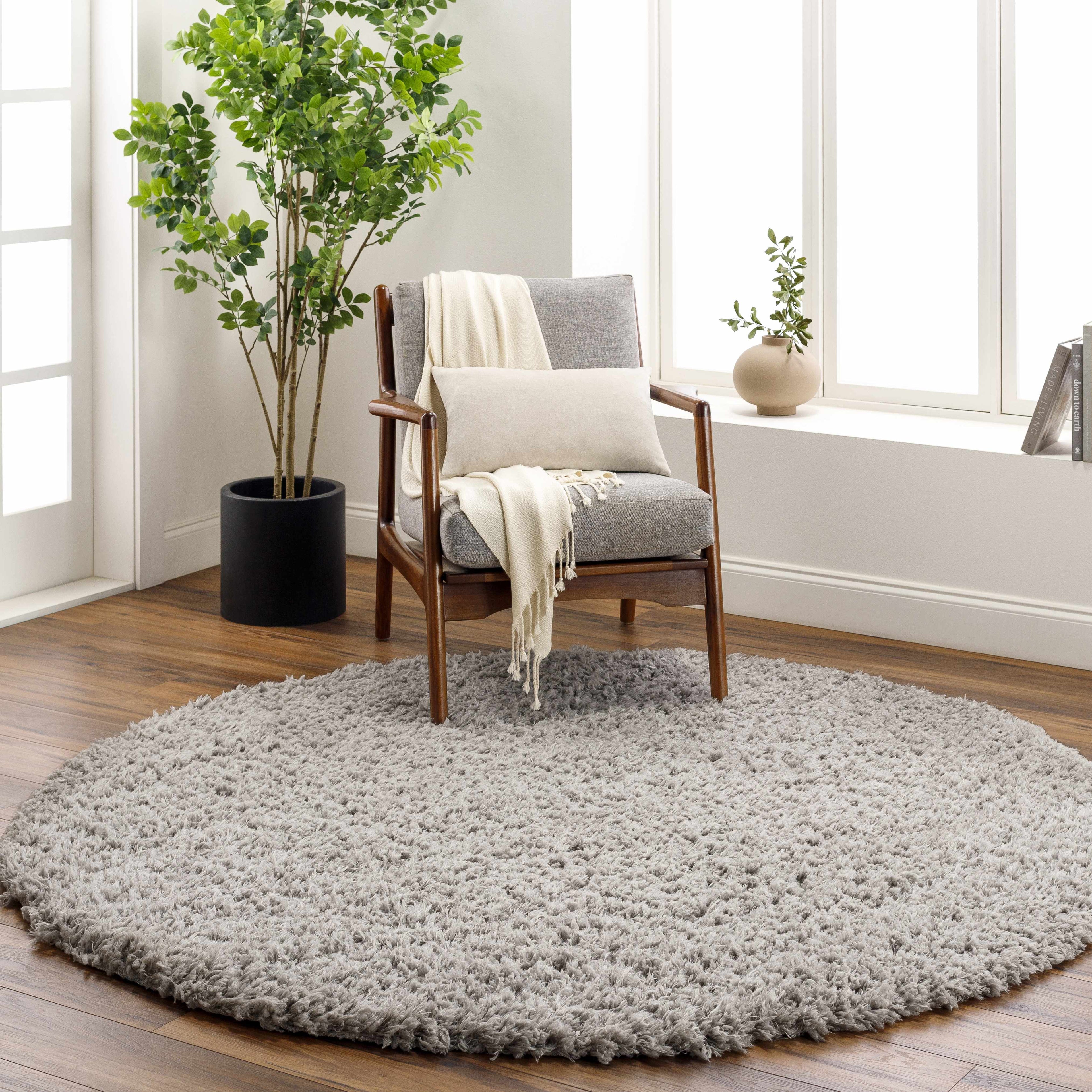 Siari Solid Medium Gray Shag Rug – Boutique Rugs, view 4