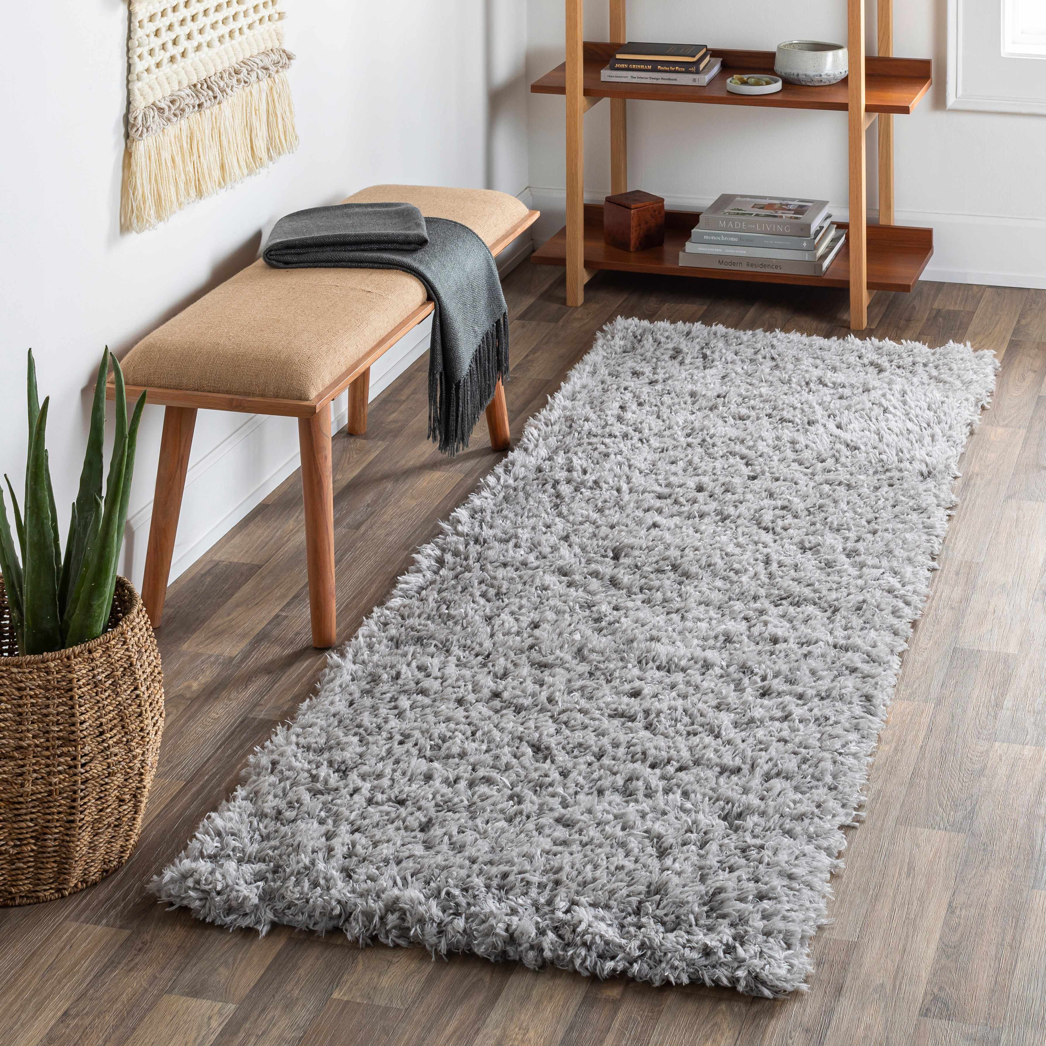 Siari Solid Medium Gray Shag Rug – Boutique Rugs, view 3