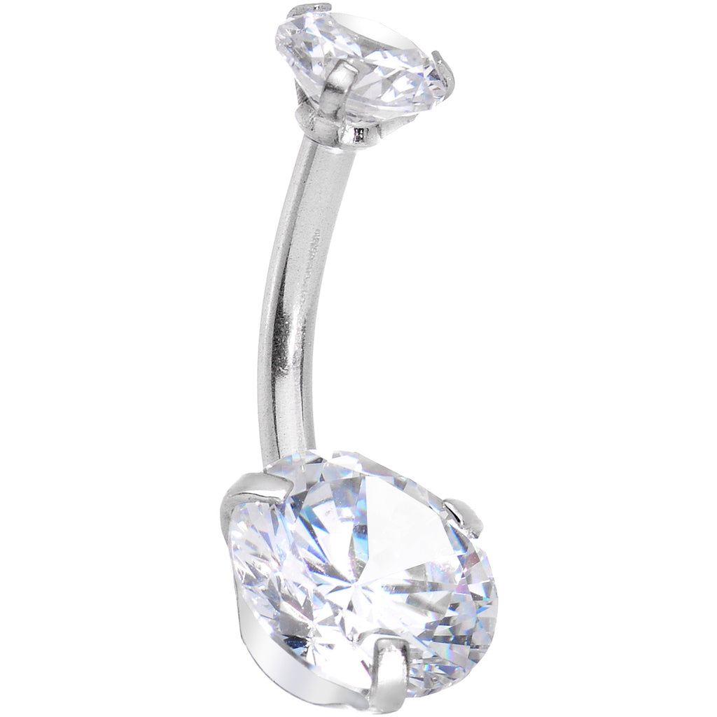 BodyCandy Clear Black CZ Gem Sassy Sparkle Butterfly Dangle Belly Ring — detail close-up