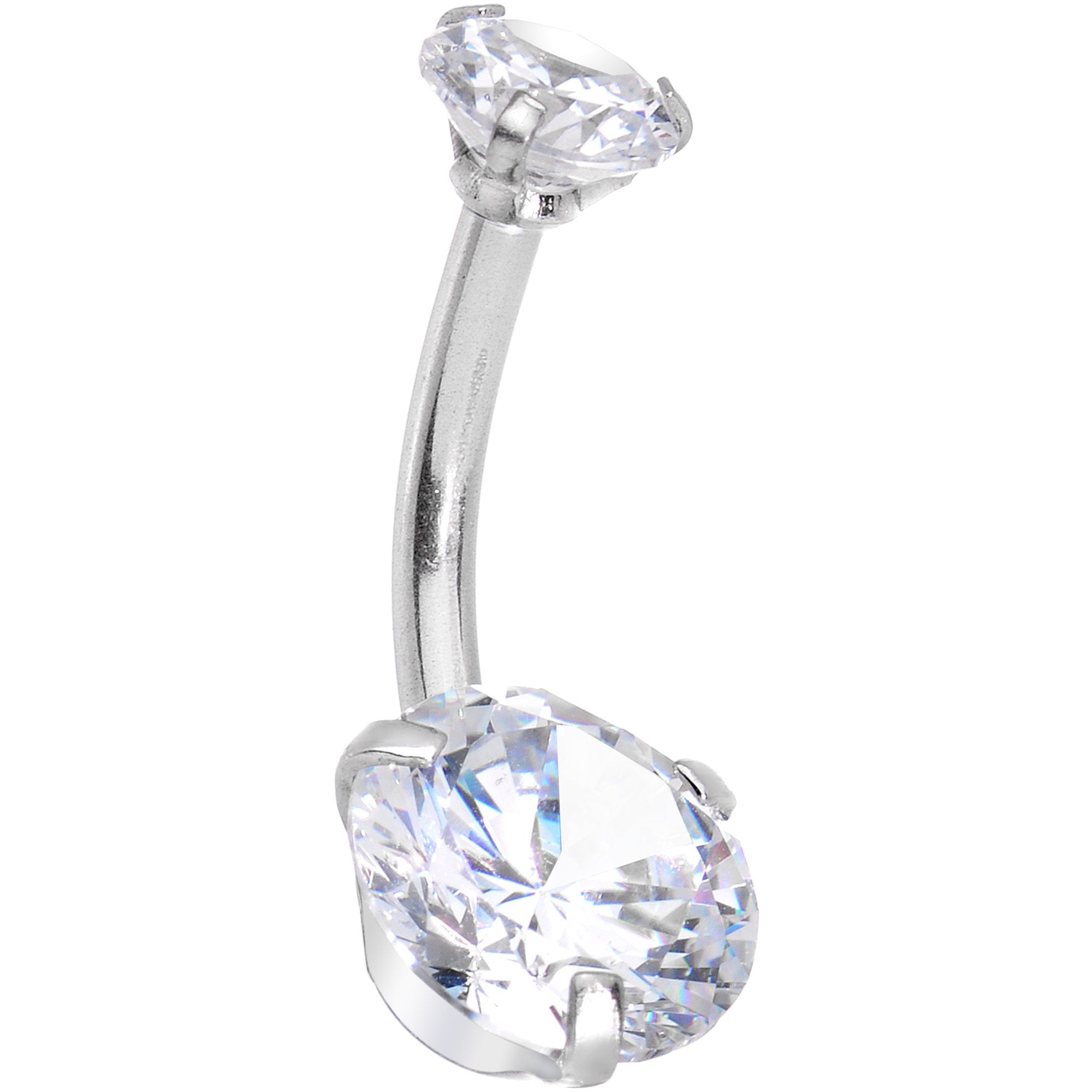 BodyCandy Clear Black CZ Gem Sassy Sparkle Butterfly Dangle Belly Ring — detail close-up