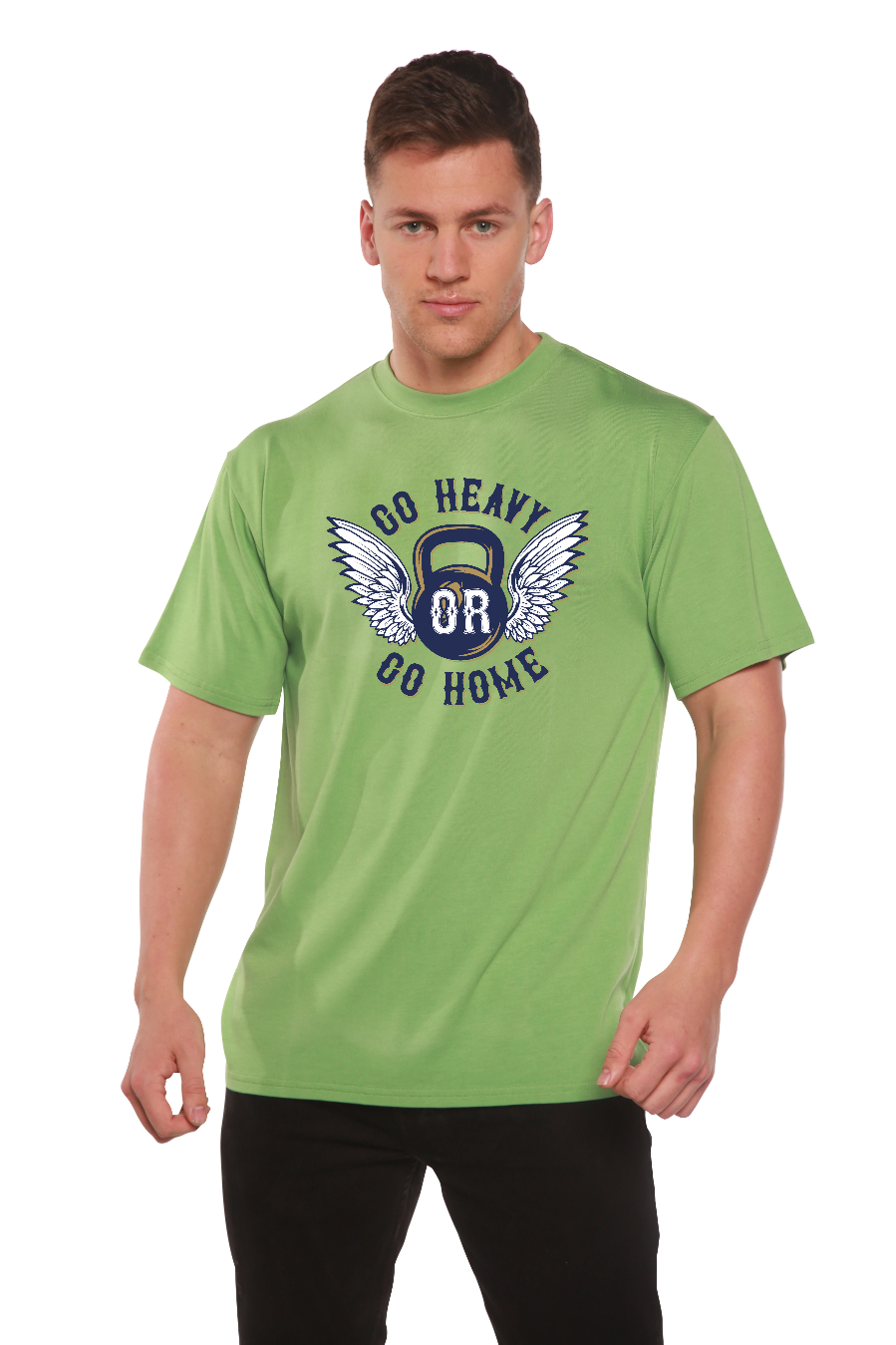Spun Bamboo GO HEAVY Men's Bamboo Viscose/Organic Cotton Short Sleeve Graphic T-Shirt — side view