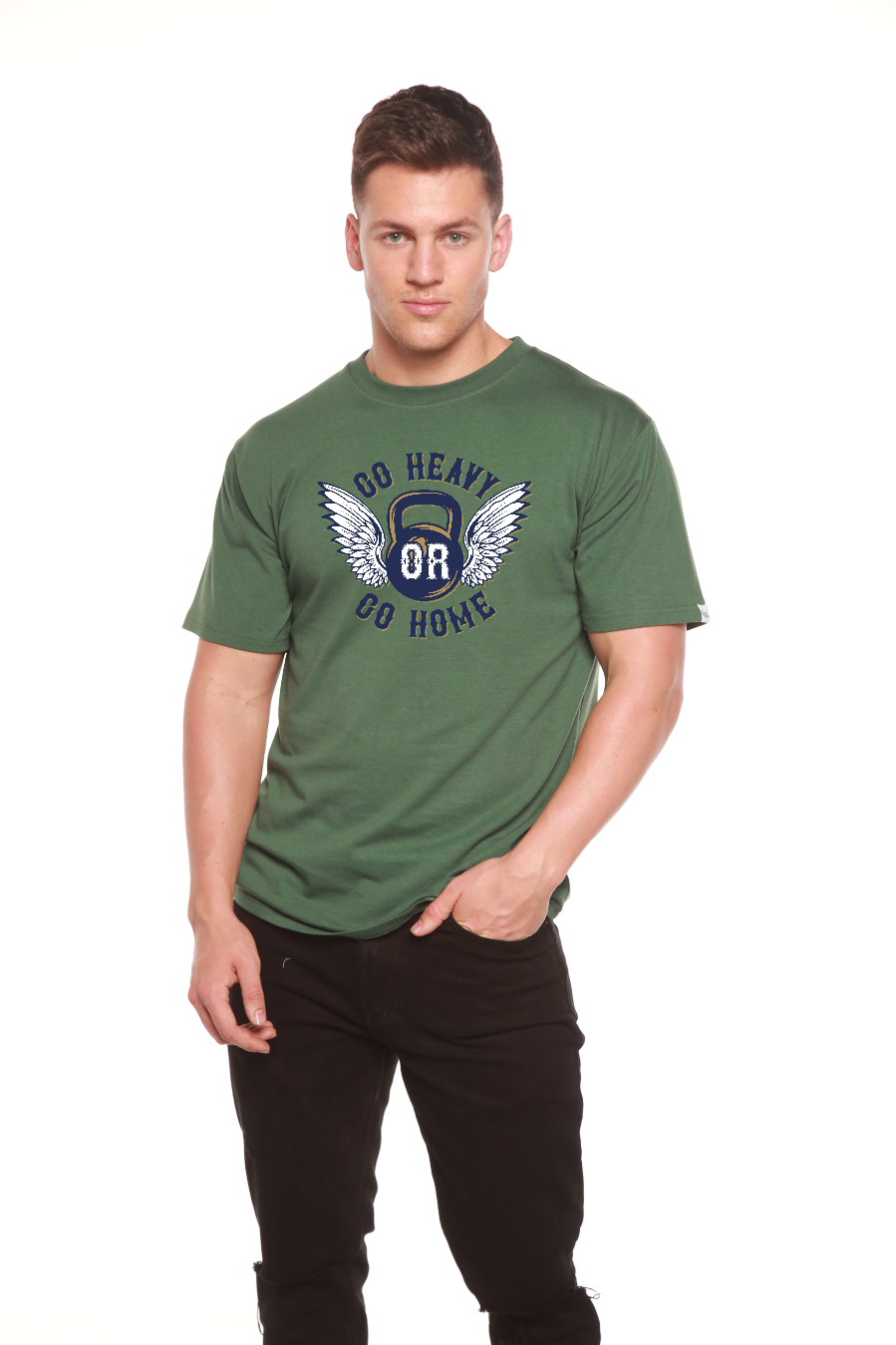 Spun Bamboo GO HEAVY Men's Bamboo Viscose/Organic Cotton Short Sleeve Graphic T-Shirt — comparison shot