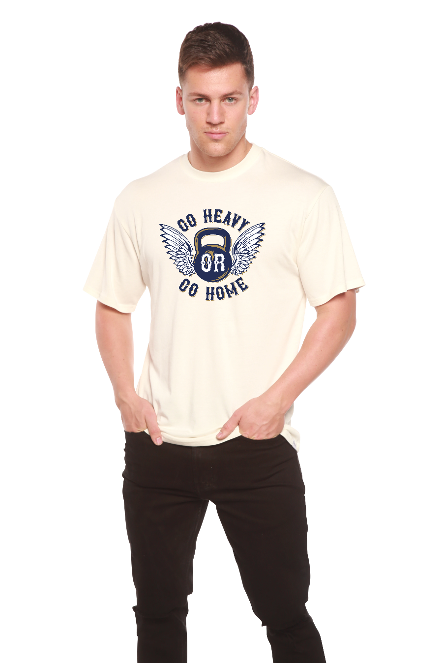 Spun Bamboo GO HEAVY Men's Bamboo Viscose/Organic Cotton Short Sleeve Graphic T-Shirt — lifestyle context