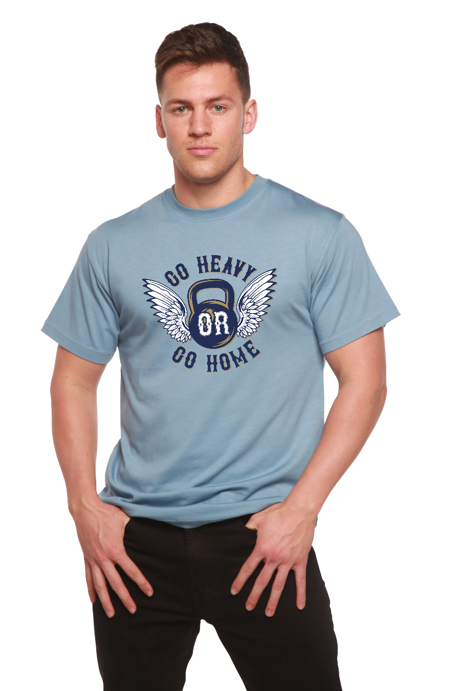 Spun Bamboo GO HEAVY Men's Bamboo Viscose/Organic Cotton Short Sleeve Graphic T-Shirt — main product shot