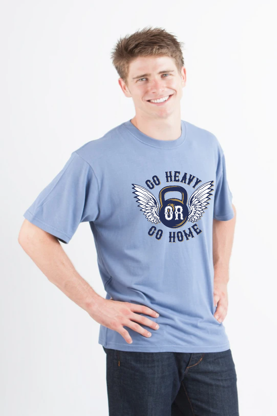 Spun Bamboo GO HEAVY Men's Bamboo Viscose/Organic Cotton Short Sleeve Graphic T-Shirt — alternative angle