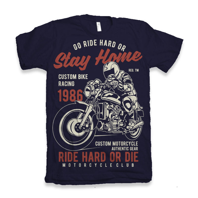 Spun Bamboo Go Ride Hard Men's Bamboo Viscose/Organic Cotton Short Sleeve Graphic T-Shirt — detail close-up