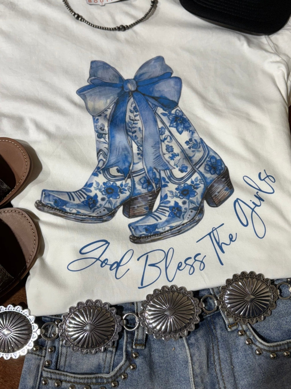 Wild Junkie God Bless The Girls Graphic Tee — lifestyle worn / used context