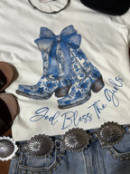 Wild Junkie God Bless The Girls Graphic Tee — lifestyle worn / used context