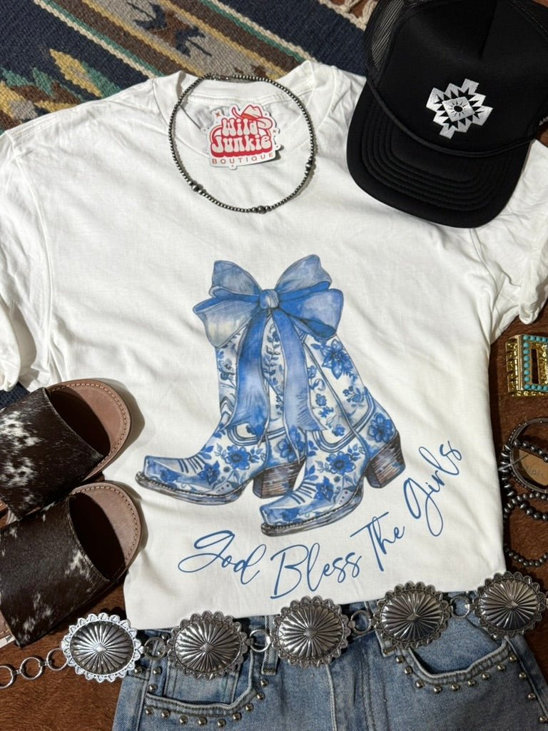 Wild Junkie God Bless The Girls Graphic Tee — main product shot