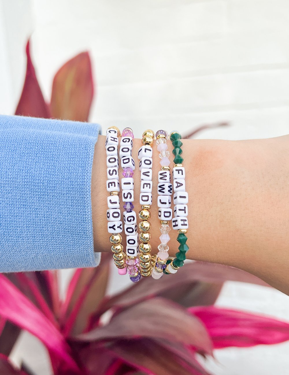Elevated Faith God is Good Letter Bracelet — lifestyle context