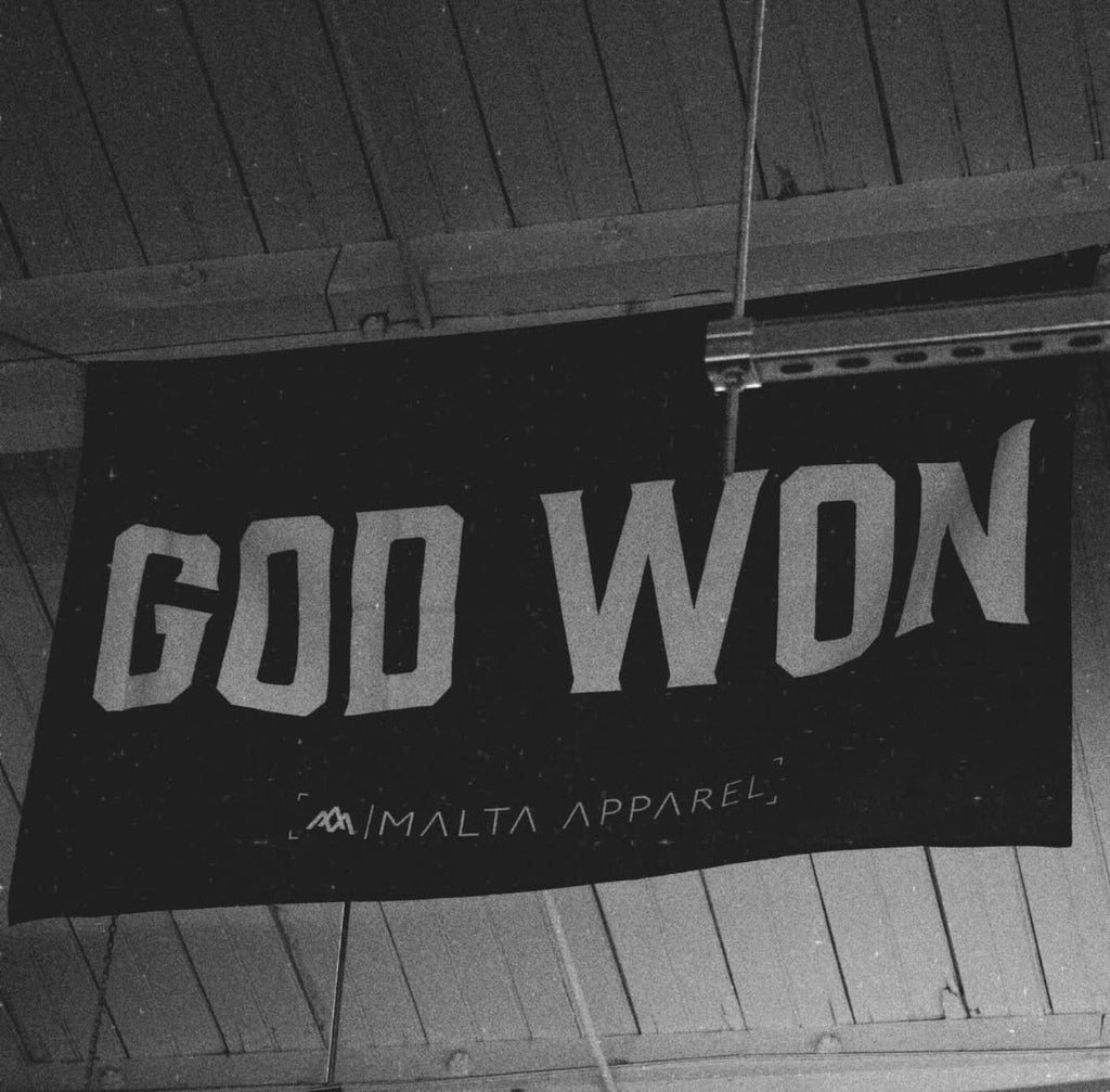 Malta Apparel ‘God Won’ Flag — detail close-up