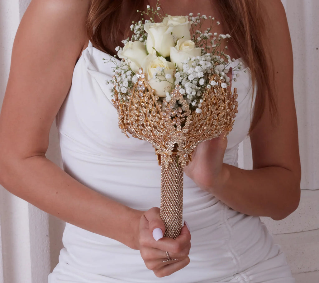 Gold Bouquet Holder, Gold Wedding Bouquet – Bridal Port