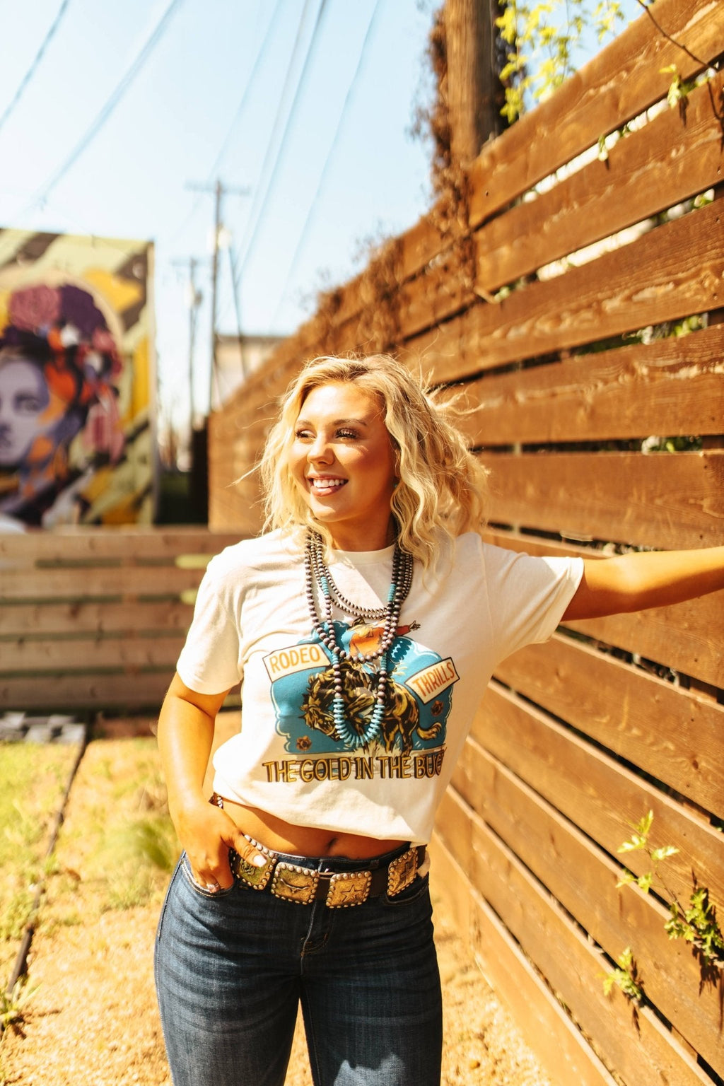 Wild Junkie Gold Buckle Rodeo Thrills Graphic Tee — alternative angle