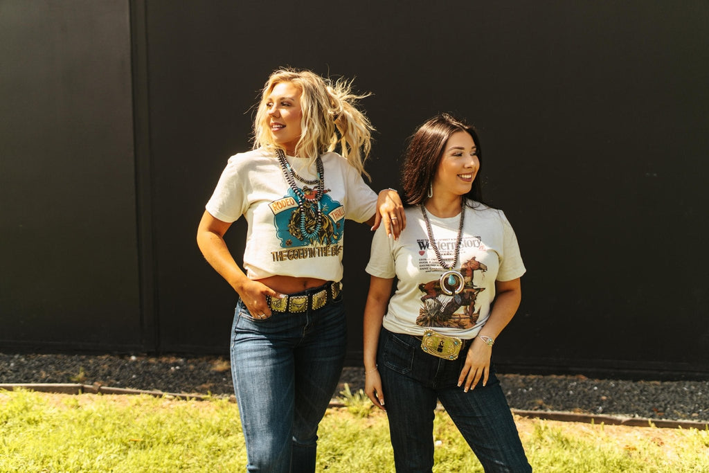 Wild Junkie Gold Buckle Rodeo Thrills Graphic Tee — lifestyle context