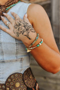 Wild Junkie Gold Desert Turquoise Beaded Bracelet — main product shot