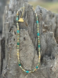 Wild Junkie Gold Desert Turquoise Beaded Necklace — main product shot