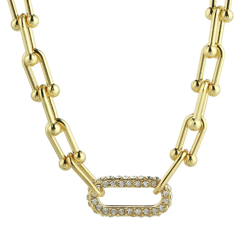 MyClosetAid MyClosetAid Gold Necklace with Diamond Jewelry Engagement Rings Style — back view