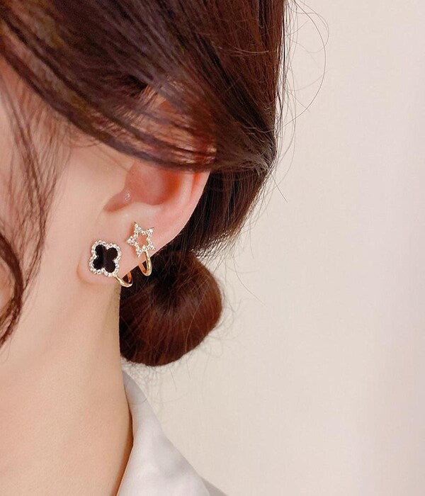 SORI STYLE Four-Leaf Clover Earrings - Sori Style — side view