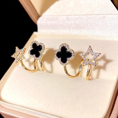 SORI STYLE Four-Leaf Clover Earrings - Sori Style — alternative angle