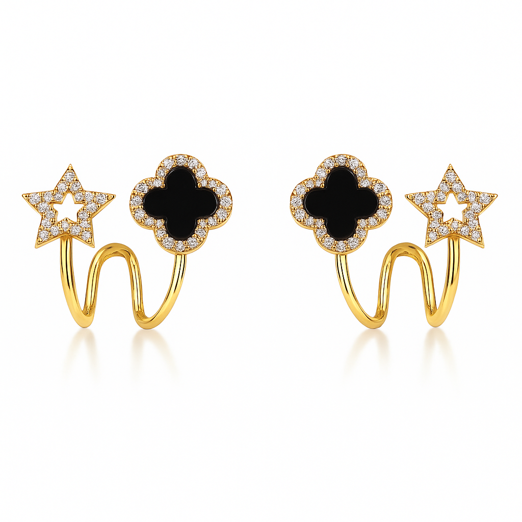 SORI STYLE Four-Leaf Clover Earrings - Sori Style — main product shot