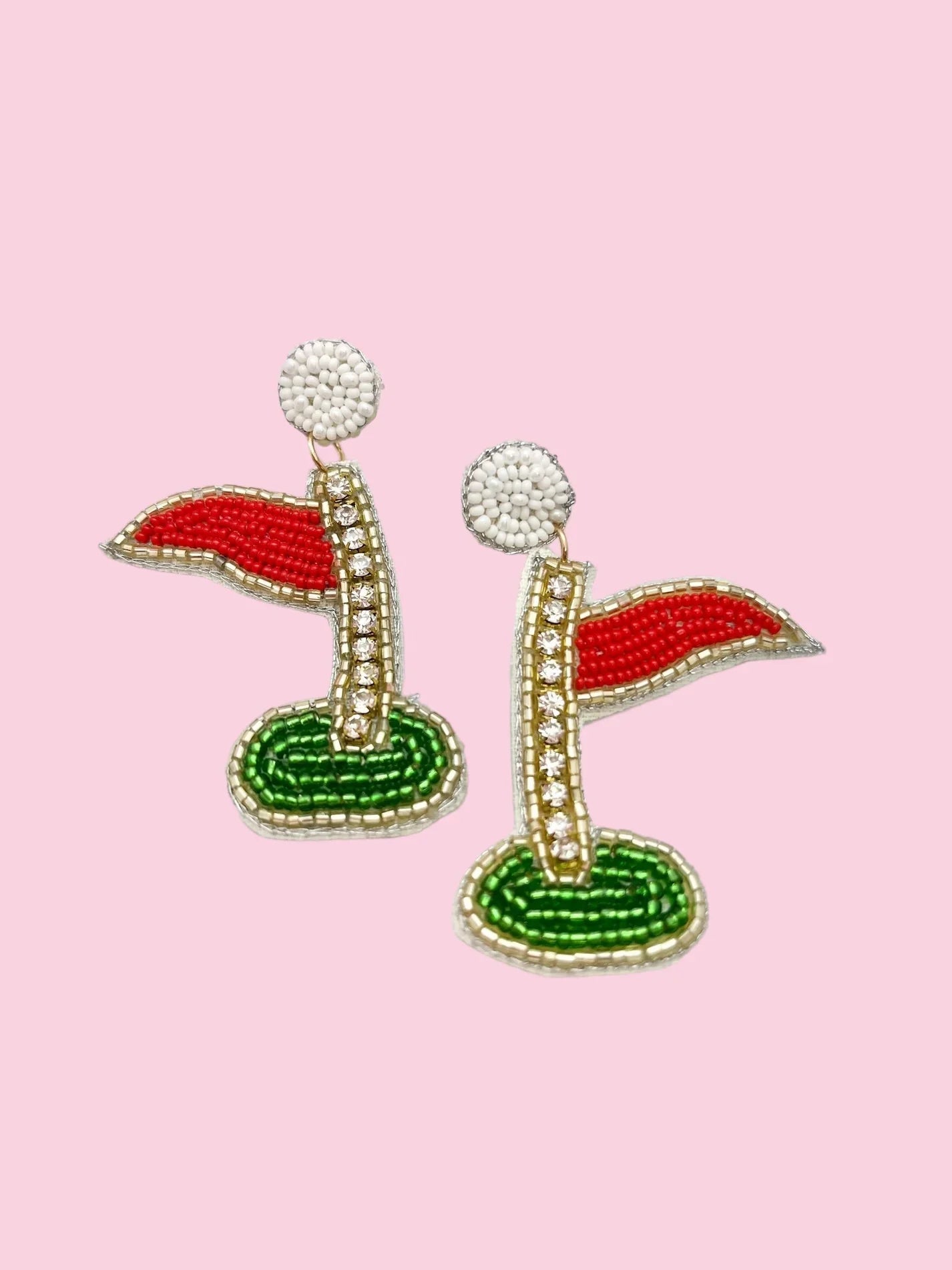KADOU BOUTIQUE Team Cheering Beaded Earrings — main product shot