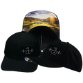 The Heartbeat Brand Golf Hat - Baseball Hat Fit - Black - Laser Mesh — main product shot