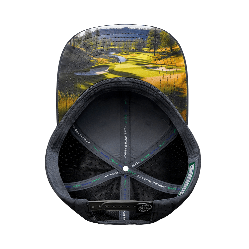 The Heartbeat Brand Golf Hat - Baseball Hat Fit - Charcoal - Laser Mesh — alternative angle
