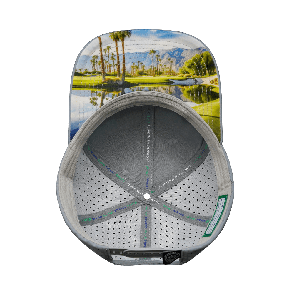 The Heartbeat Brand Golf Hat - Baseball Hat Fit  - Gray Blue - Laser Mesh — alternative angle