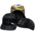 The Heartbeat Brand Golf Hat - Flat Bill - Black Camo - Laser Mesh — main product shot