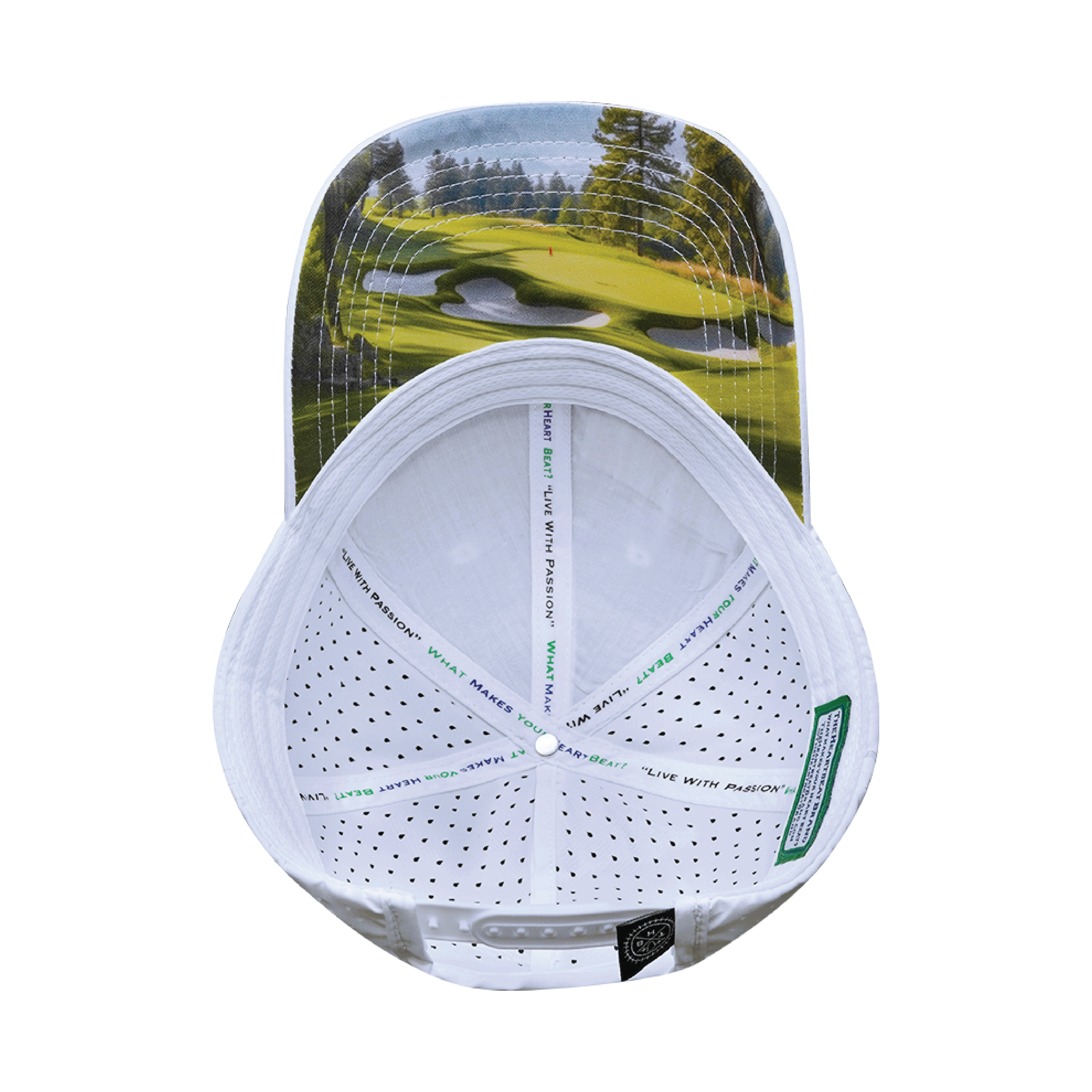 Golf Hat - Low Profile - Ponytail - White - Laser Mesh