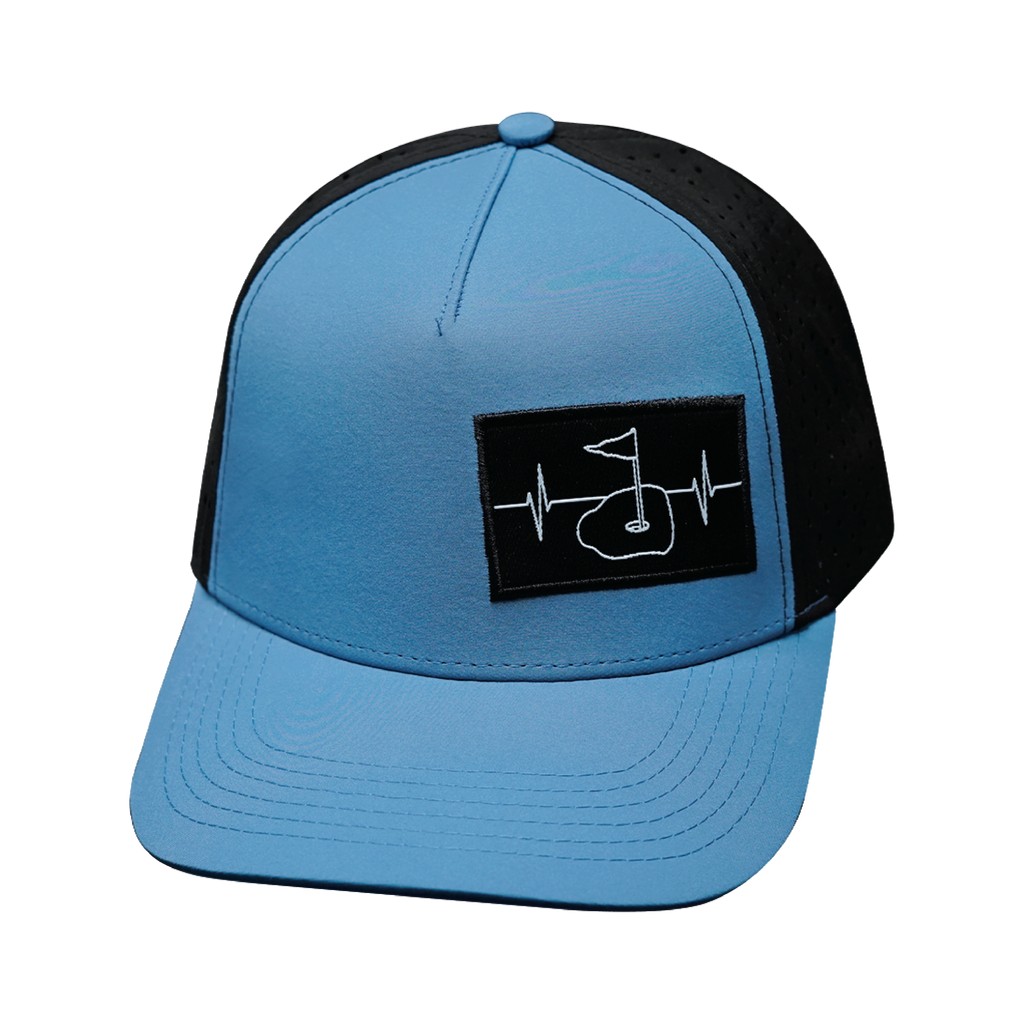 Golf Hat - Trucker Hat - Slate Blue / Black - Laser Mesh