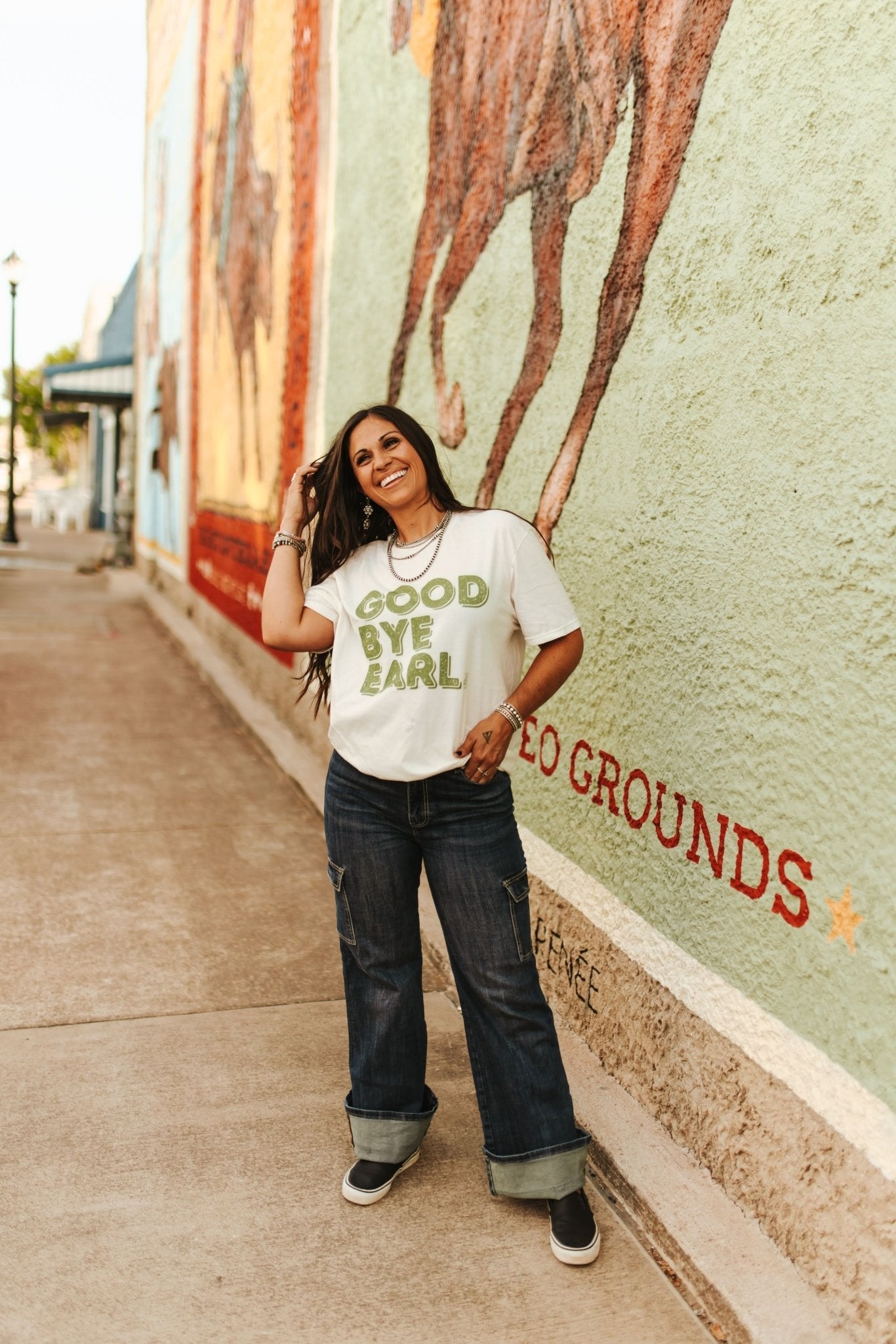 Wild Junkie Good Bye Earl Graphic Tee — Wild Junkie branding close-up
